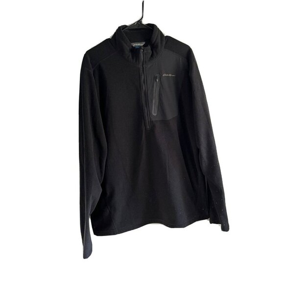 Eddie Bauer first ascent fleece 1/4 zip pullover size XLT black - Picture 1 of 7